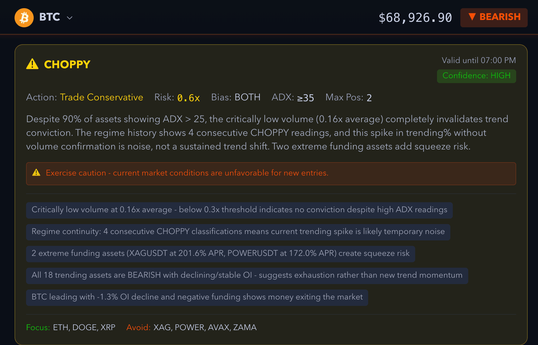 AI trade reasoning and analysis